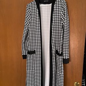 Black & White Houndstooth long Spring Duster  jacket